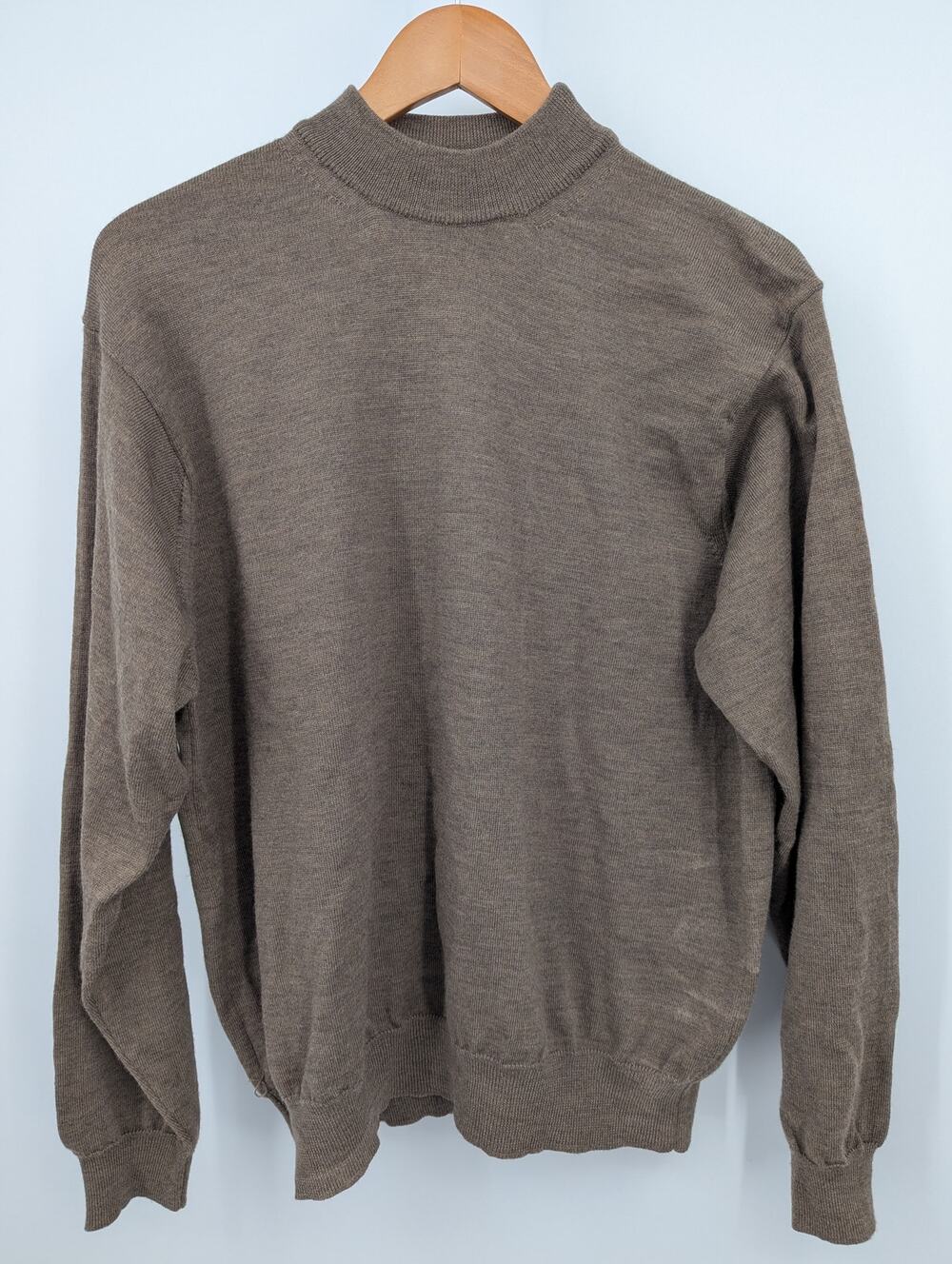 Giasone Merino Wool Mock Neck Sweater, Size M, Made in Italy, Quiet Luxury